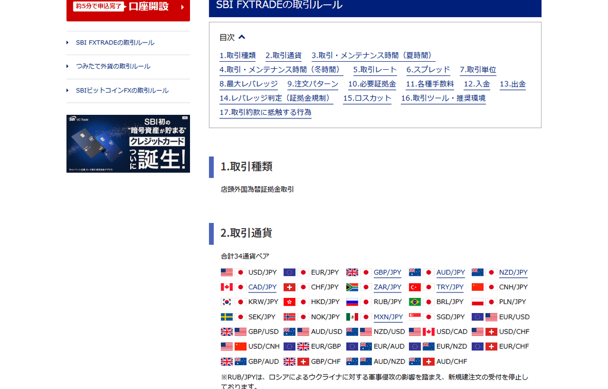SBI FXトレード株式会社の公式ページ。SBI FXトレードの取引ルールが掲載されている